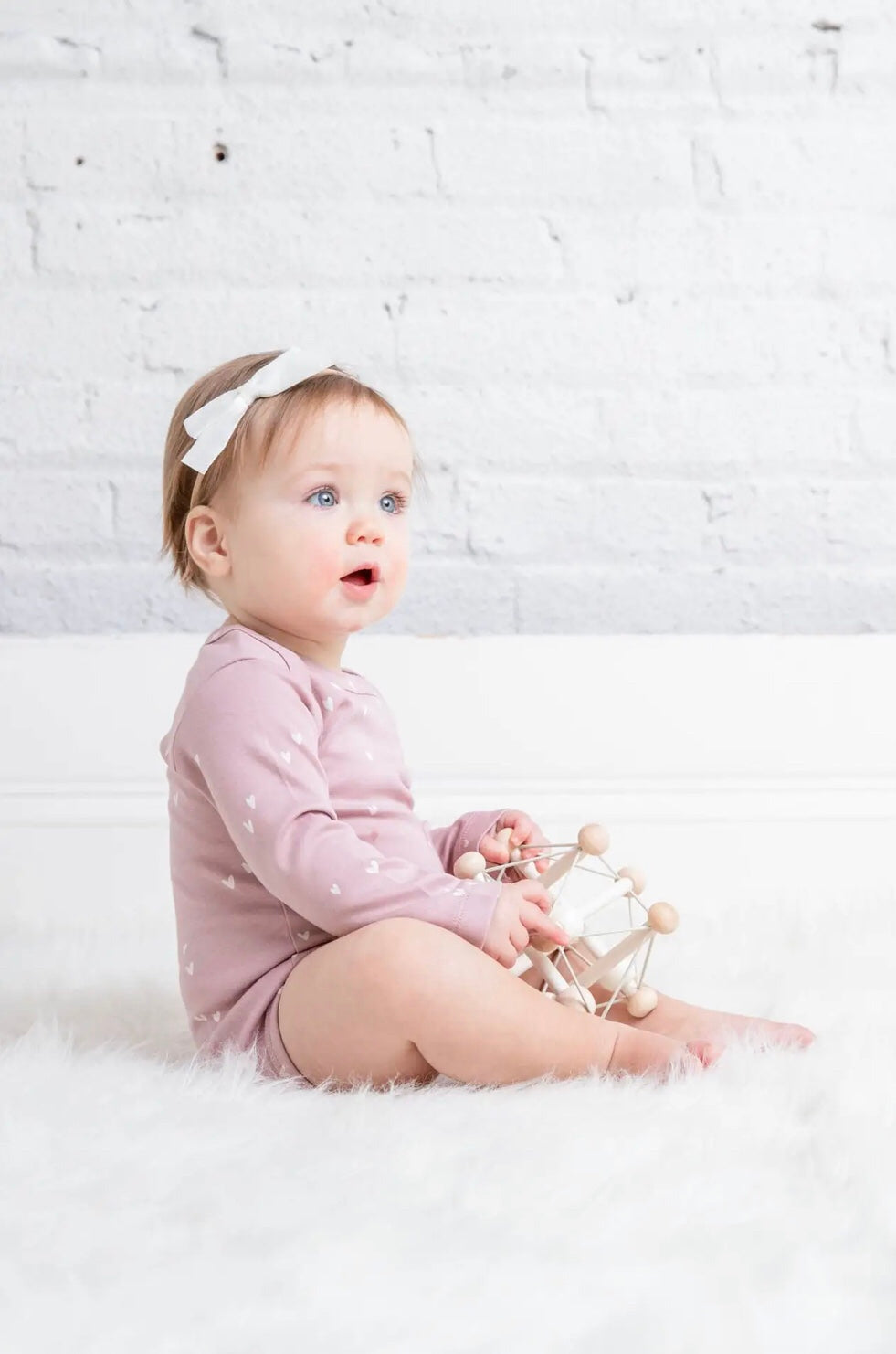 Organic Cotton Bodysuit - Heart Print