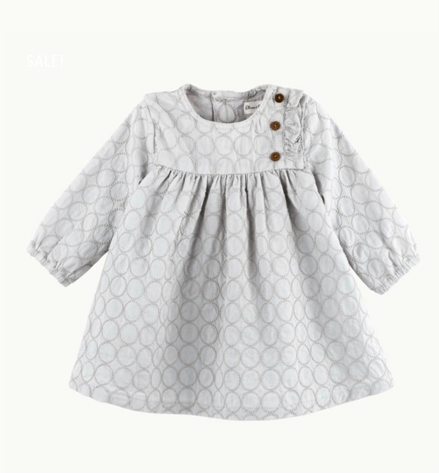 Grey Schiffli woven dress