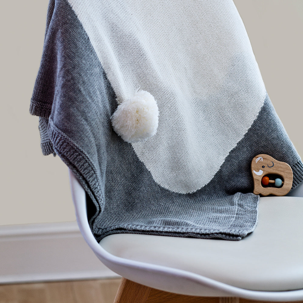 GREY COTTON BUNNY BLANKET