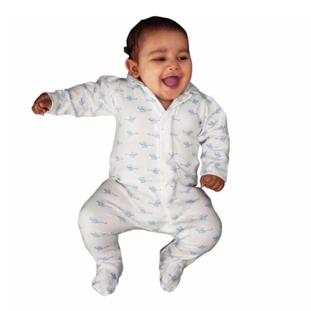 White Cotton baby grow mouse print