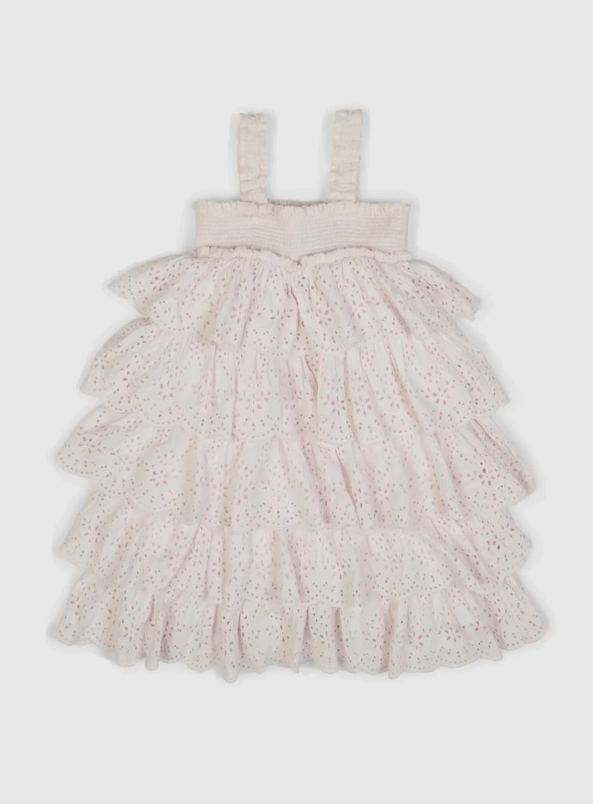 Amelie| Muslin Cotton Anglaise Dress| seashell
