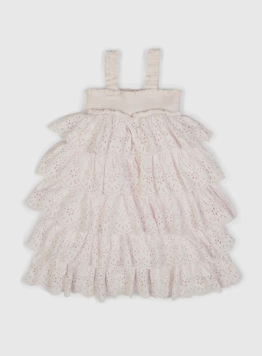 Amelie| Muslin Cotton Anglaise Dress| seashell