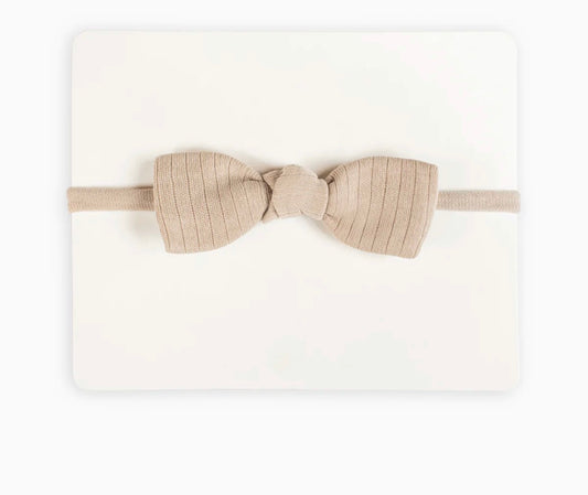 Ribbed Dainty Bow - Clay
