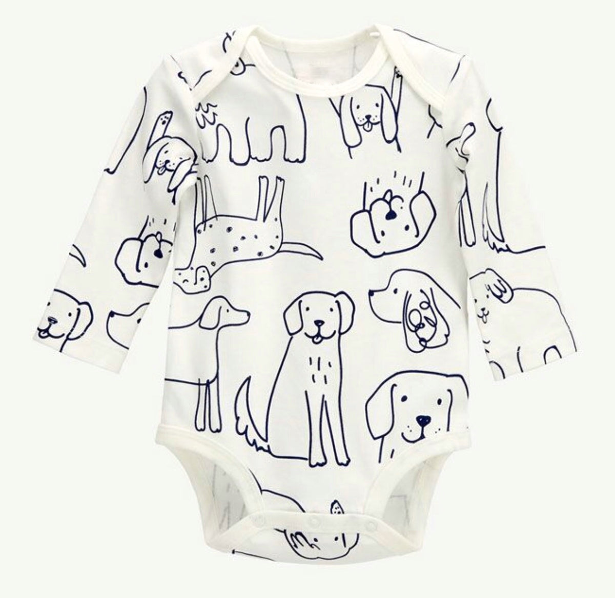 Dog Print Short Sleeve Organic Cotton  Bodysuit
