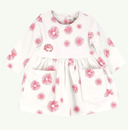 Pink Floral Print Dress with Diaper Cover