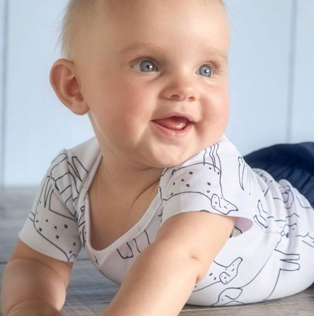 Dog Print Short Sleeve Organic Cotton  Bodysuit