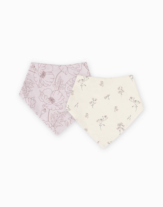 Bib Set (2-pack) - Poppy floral and Bell Floral